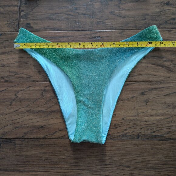 aerie sparkle cheeky scoop bikini green size small - Picture 4 of 16